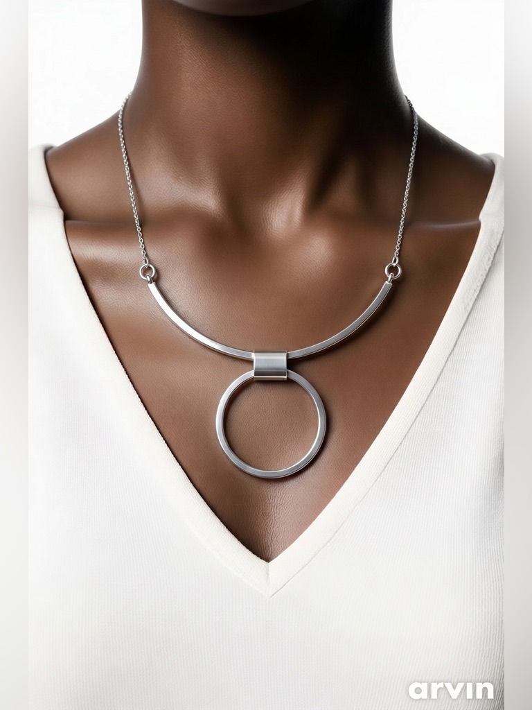Premier Designs “Radius” Necklace Silver Tone